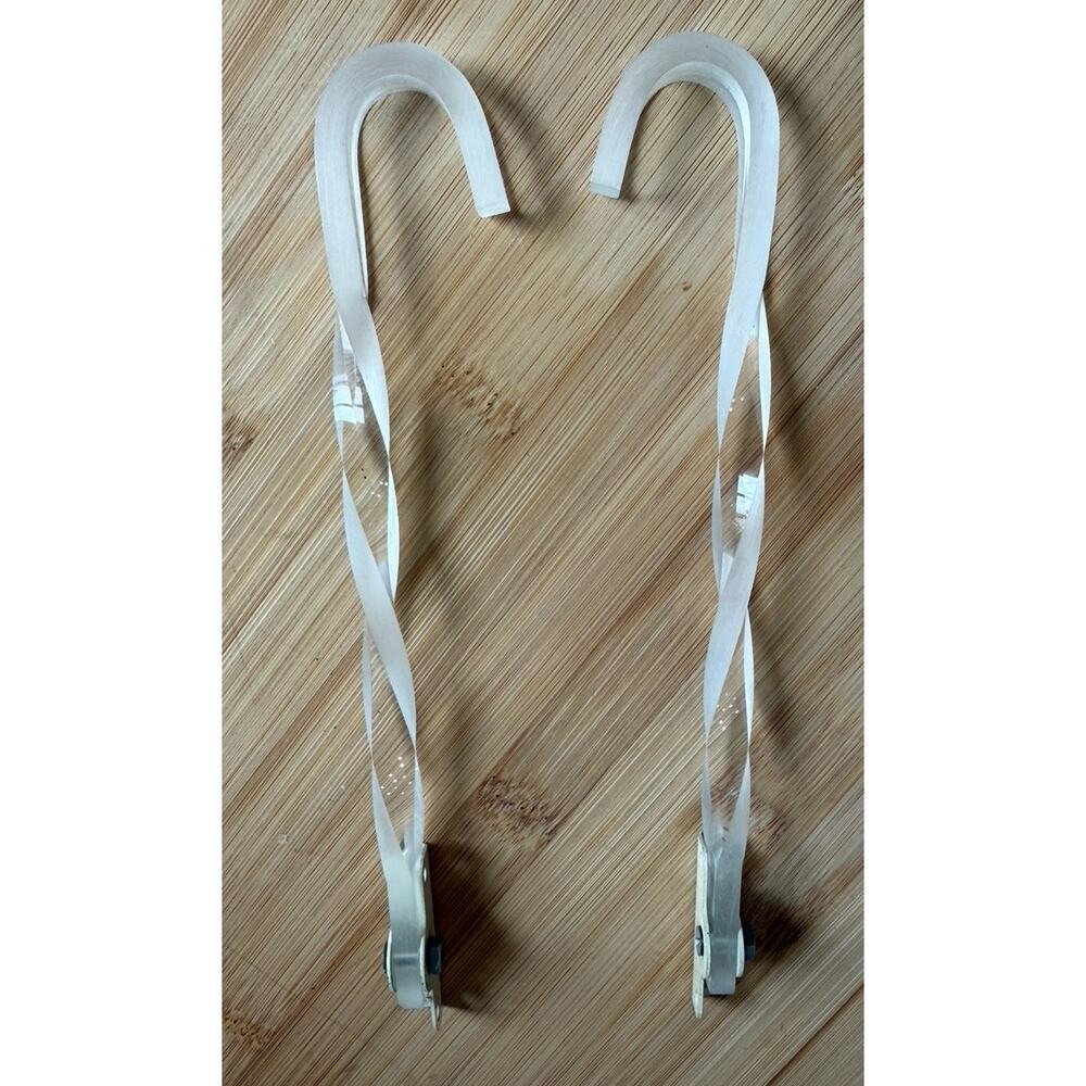 Vintage Kirsch Pair Clear Lucite Swirl Rod Curtain Hold Backs Tiebacks 9”